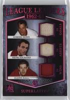 Gordie Howe, Henri Richard, Glenn Hall #/15