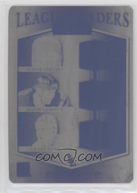 2017 Leaf In the Game Superlative - League Leaders - Printing Plate Black #LL-06 - Wayne Gretzky, Mario Lemieux, Grant Fuhr /1