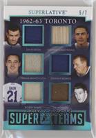 Dave Keon, George Armstrong, Frank Mahovlich, Johnny Bower, Bobby Baun, Tim Hor…