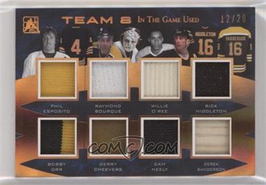 2017 Leaf In the Game Used - Team 8 - Bronze #T8-01 - Phil Esposito, Bobby Orr, Ray Bourque, Gerry Cheevers, Willie O’Ree, Cam Neely, Rick Middleton, Derek Sanderson /20