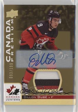 2017 Upper Deck Team Canada Juniors - [Base] - Premium Materials Auto #9 - Dillon Dube /199