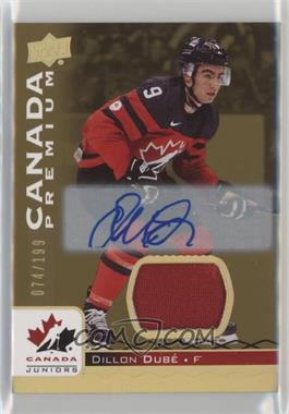 2017 Upper Deck Team Canada Juniors - [Base] - Premium Materials Auto #9 - Dillon Dube /199