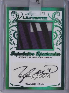 2018-19 Leaf Ultimate - Superlative Spectacular Swatch Signatures - Green #SS-TH1 - Taylor Hall /3