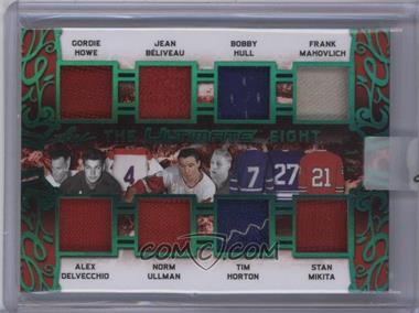 2018-19 Leaf Ultimate - The Ultimate 8 Relics - Green #TU8-05 - Gordie Howe , Alex Delvecchio , Jean Béliveau , Norm Ullman , Bobby Hull , Tim Horton , Frank Mahovlich , Stan Mikita /5