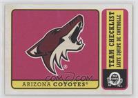 Team Checklist - Arizona Coyotes