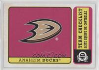 Team Checklist - Anaheim Ducks