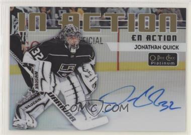 2018-19 O-Pee-Chee Platinum - In Action - Autographs #IA-3 - 2019-20 O-Pee-Chee Platinum Update - Jonathan Quick