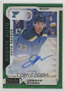 2018-19 O-Pee-Chee Platinum - Rookie Autos - Emerald Surge #R-KY - Jordan Kyrou /10