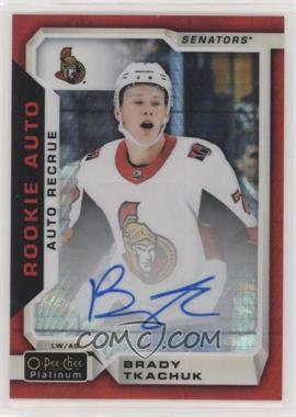 2018-19 O-Pee-Chee Platinum - Rookie Autos - Red Prism #R-BT - Brady Tkachuk /50