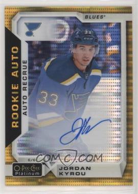 2018-19 O-Pee-Chee Platinum - Rookie Autos - Seismic Gold #R-KY - Jordan Kyrou /25