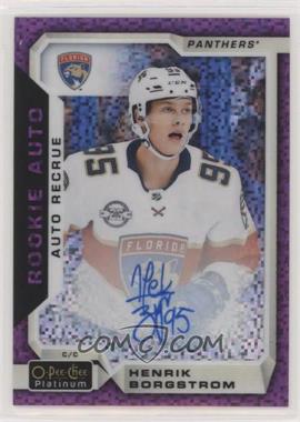 2018-19 O-Pee-Chee Platinum - Rookie Autos - Violet Pixels #R-HB - Henrik Borgstrom