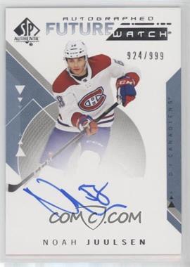 2018-19 SP Authentic - [Base] #153 - Autographed Future Watch - Noah Juulsen /999