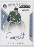 Autographed Future Watch - Roope Hintz #/999