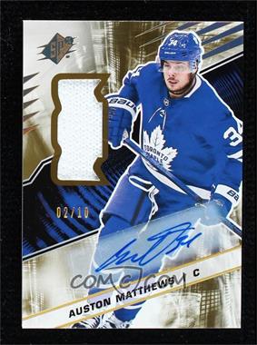 2018-19 SPx - [Base] - Gold Premium Material Autographs #19 - Tier 3 - Stars - Auston Matthews /10