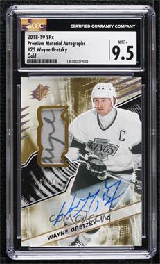 2018-19 SPx - [Base] - Gold Premium Material Autographs #25 - Legends - Wayne Gretzky /10 [CGC 9.5 Mint+]