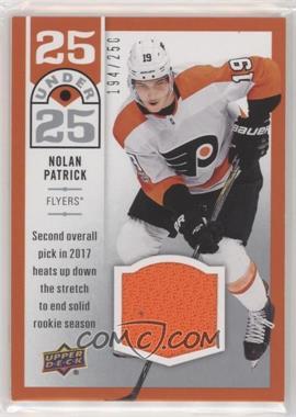 2018-19 Upper Deck - 25 Under 25 - Jersey #U25-13 - Nolan Patrick /250