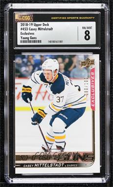2018-19 Upper Deck - [Base] - UD Exclusives #453 - Young Guns - Casey Mittelstadt /100 [CSG 8 NM/Mint]