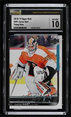 2018-19 Upper Deck - [Base] #491 - Young Guns - Carter Hart [CSG 10 Gem Mint]