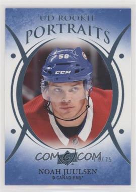 2018-19 Upper Deck - UD Portraits - Platinum Blue #P-72 - Rookies - Noah Juulsen /25