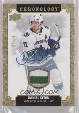 2018-19 Upper Deck Chronology - [Base] - Gold Premium Auto Relic #68 - Daniel Sedin /10