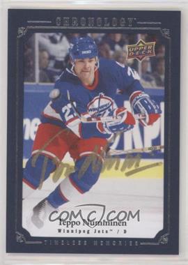 2018-19 Upper Deck Chronology - Canvas Autographs Timeless Memories - Blue #CA-TN - 2019-20 Upper Deck Chronology Update - Teppo Numminen