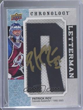 2018-19 Upper Deck Chronology - Letterman Patches Letter Relics - Autographs #L-CO-PR - Patrick Roy /10