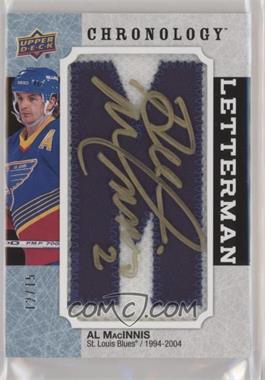 2018-19 Upper Deck Chronology - Letterman Patches Letter Relics - Autographs #L-ST-AM - 2019-20 Upper Deck Chronology Update - Al MacInnis /15