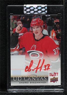 2018-19 Upper Deck Clear Cut - UD Canvas Signatures - Red Ink #CS-AS - Andrei Svechnikov /37 [Uncirculated]