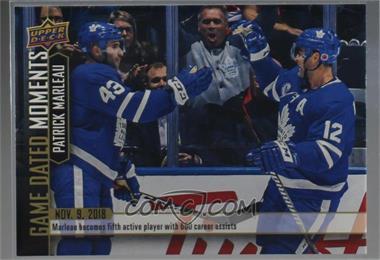 2018-19 Upper Deck Game Dated Moments - [Base] #19 - (Nov. 9, 2018) – Marleau Joins Only 4 Other Active Players in the 600 Assists Club.