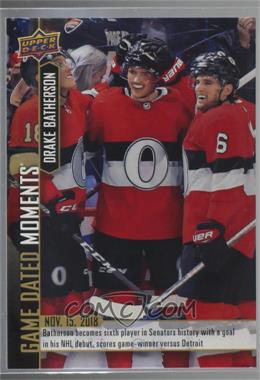 2018-19 Upper Deck Game Dated Moments - [Base] #21 - (Nov. 15, 2018) – Drake Batherson Becomes the 6th Senators Player with a Goal in Their Debut