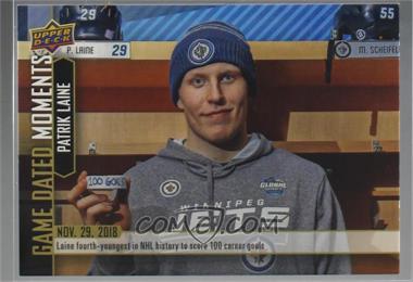 2018-19 Upper Deck Game Dated Moments - [Base] #27 - (Nov. 29, 2018) – Laine Ranks as the 4th Youngest Player to Reach the 100 Goal Mark