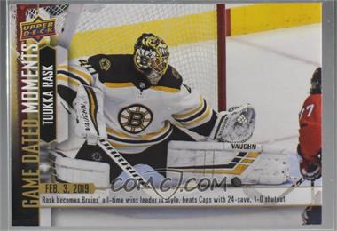 2018-19 Upper Deck Game Dated Moments - [Base] #53 - (Feb. 3, 2019) – Rask Becomes Winningest Goalie in Bruins History With 253 Wins