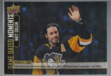 2018-19 Upper Deck Game Dated Moments - [Base] #69 - (Mar. 5, 2019) – Cullen Joins Chelios as the Only Americans to Reach 1,500 Game Milestone