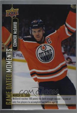 2018-19 Upper Deck Game Dated Moments - [Base] #74 - (Mar. 13, 2019) – McDavid Dials in for 3rd Consecutive 100-Point Season as 1 of 5 to do so Before Turning 23