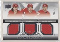 Tyler Bertuzzi, Dylan Larkin, Anthony Mantha #/75