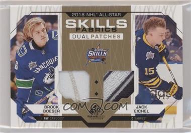 2018-19 Upper Deck SP Game Used - 2018 All-Star Skills Fabrics Dual - Patch #AS2-BE - Brock Boeser, Jack Eichel /25