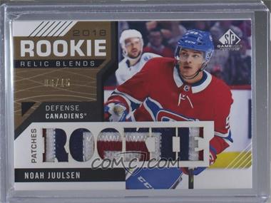 2018-19 Upper Deck SP Game Used - 2018 Rookie Relic Blends - Patch #RRB-NJ - Noah Juulsen /15