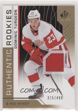 2018-19 Upper Deck SP Game Used - [Base] - Gold Jersey #114 - Authentic Rookies - Dominic Turgeon /499