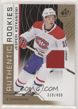 2018-19 Upper Deck SP Game Used - [Base] - Gold Jersey #140 - Authentic Rookies - Jesperi Kotkaniemi /499