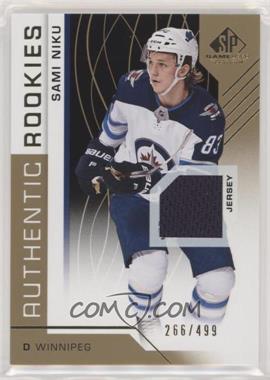 2018-19 Upper Deck SP Game Used - [Base] - Gold Jersey #177 - Authentic Rookies - Sami Niku /499