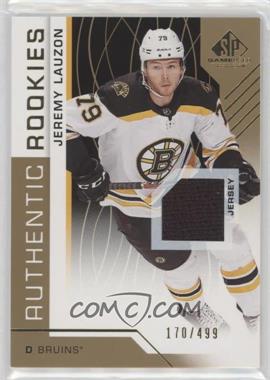 2018-19 Upper Deck SP Game Used - [Base] - Gold Jersey #178 - Authentic Rookies - Jeremy Lauzon /499