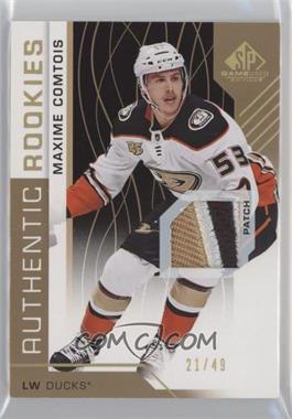 2018-19 Upper Deck SP Game Used - [Base] - Gold Spectrum Premium Material #180 - Authentic Rookies - Maxime Comtois /49