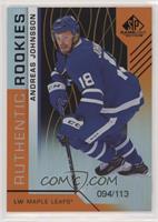 Authentic Rookies - Andreas Johnsson #/113