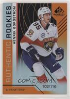 Authentic Rookies - Henrik Borgstrom #/116