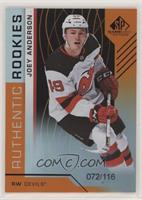 Authentic Rookies - Joey Anderson [EX to NM] #/116
