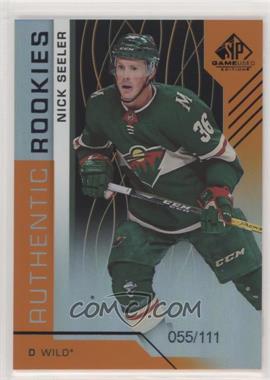 2018-19 Upper Deck SP Game Used - [Base] - Orange Rainbow #196 - Authentic Rookies - Nick Seeler /111