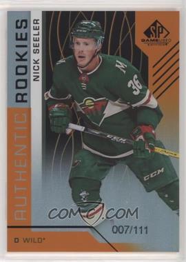 2018-19 Upper Deck SP Game Used - [Base] - Orange Rainbow #196 - Authentic Rookies - Nick Seeler /111