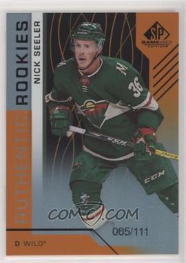 2018-19 Upper Deck SP Game Used - [Base] - Orange Rainbow #196 - Authentic Rookies - Nick Seeler /111