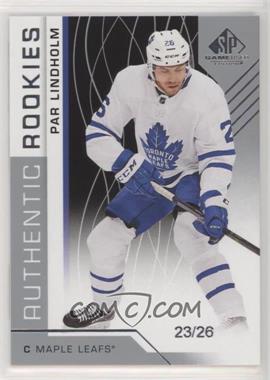 2018-19 Upper Deck SP Game Used - [Base] #126 - Authentic Rookies - Par Lindholm /26