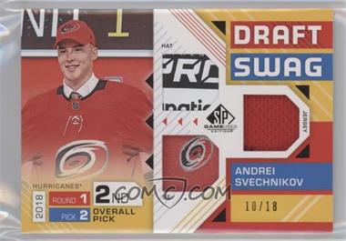 2018-19 Upper Deck SP Game Used - Draft Swag #DS-AS - Andrei Svechnikov /18